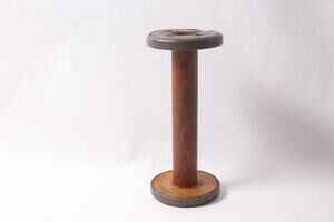 Antique Wooden Spool or Bobbin 12" Industrial Decor ~ 260521-WH 782
